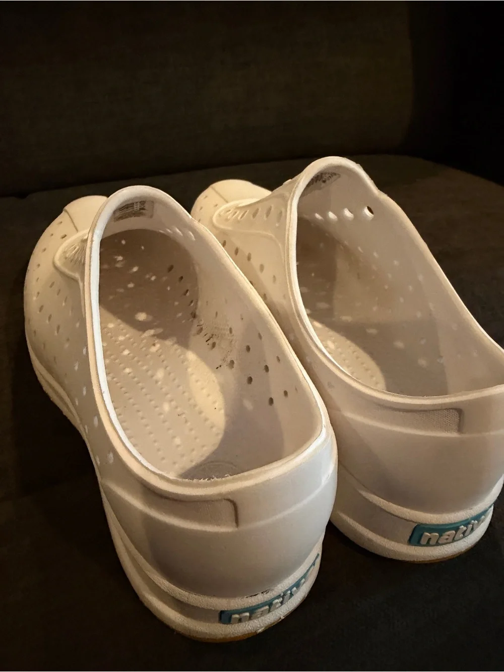 Native White Slip-On Perforated Sneakers